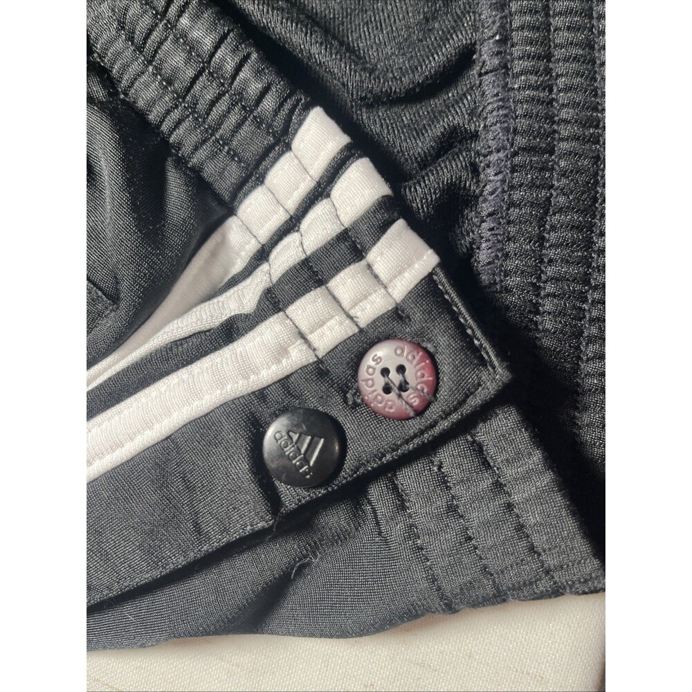 Vintage 90s Adidas Break Away Snap Pants Large Black Basketball Straight Leg - Picture 7 of 8